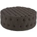 Amour Upholstered Fabric Ottoman in Brown