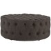 Amour Upholstered Fabric Ottoman in Brown