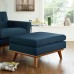 Engage Upholstered Fabric Ottoman in Azure