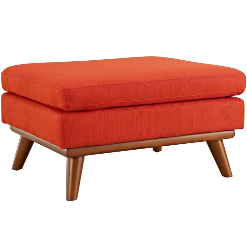 Engage Upholstered Fabric Ottoman in Atomic Red