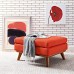 Engage Upholstered Fabric Ottoman in Atomic Red