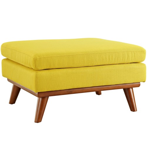 Engage Upholstered Fabric Ottoman in Sunny