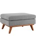 Engage Upholstered Fabric Ottoman in Expectation Gray