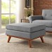 Engage Upholstered Fabric Ottoman in Expectation Gray