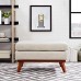 Engage Upholstered Fabric Ottoman in Beige