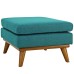 Engage Upholstered Fabric Ottoman in Teal