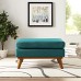 Engage Upholstered Fabric Ottoman in Teal