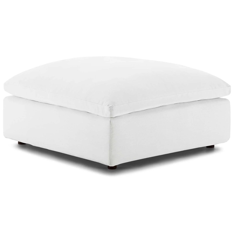 Commix Down Filled Overstuffed Ottoman in White