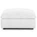 Commix Down Filled Overstuffed Ottoman in White