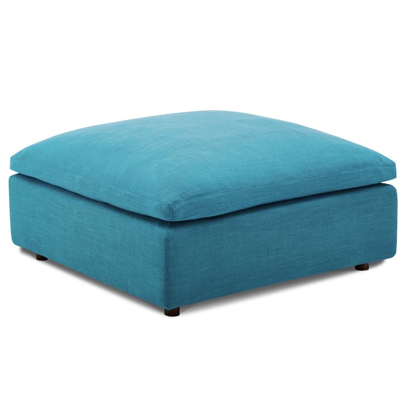 Commix Down Filled Overstuffed Ottoman in Teal