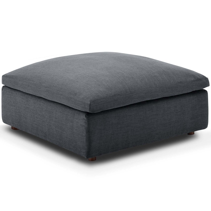 Commix Down Filled Overstuffed Ottoman in Gray