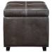 Treasure Upholstered Vinyl Ottoman in Espresso