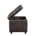 Treasure Upholstered Vinyl Ottoman in Espresso