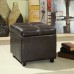 Treasure Upholstered Vinyl Ottoman in Espresso