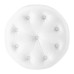 Amour Tufted Button Round Faux Leather Ottoman in White