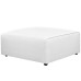 Mingle Fabric Ottoman in White