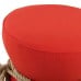 Beat Nautical Rope Upholstered Fabric Ottoman in Atomic Red