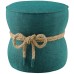 Beat Nautical Rope Upholstered Fabric Ottoman in Teal