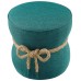 Beat Nautical Rope Upholstered Fabric Ottoman in Teal