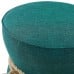 Beat Nautical Rope Upholstered Fabric Ottoman in Teal