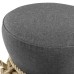 Beat Nautical Rope Upholstered Fabric Ottoman in Gray