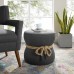 Beat Nautical Rope Upholstered Fabric Ottoman in Gray