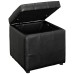 Volt Storage Upholstered Vinyl Ottoman in Black