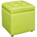 Volt Storage Upholstered Vinyl Ottoman in Light Green