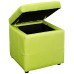 Volt Storage Upholstered Vinyl Ottoman in Light Green