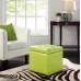 Volt Storage Upholstered Vinyl Ottoman in Light Green