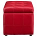 Volt Storage Upholstered Vinyl Ottoman in Red