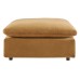 Commix Down Filled Overstuffed Performance Velvet Ottoman in Cognac