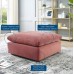 Commix Down Filled Overstuffed Performance Velvet Ottoman in Dusty Rose