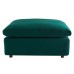 Commix Down Filled Overstuffed Performance Velvet Ottoman in Green