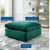 Commix Down Filled Overstuffed Performance Velvet Ottoman in Green