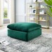 Commix Down Filled Overstuffed Performance Velvet Ottoman in Green