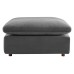 Commix Down Filled Overstuffed Performance Velvet Ottoman in Gray