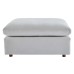 Commix Down Filled Overstuffed Performance Velvet Ottoman in Light Gray