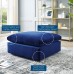 Commix Down Filled Overstuffed Performance Velvet Ottoman in Navy