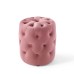 Amour Tufted Button Round Performance Velvet Ottoman in Dusty Rose