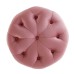 Amour Tufted Button Round Performance Velvet Ottoman in Dusty Rose