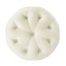 Amour Tufted Button Round Performance Velvet Ottoman in Ivory