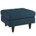 Empress Upholstered Fabric Ottoman in Azure