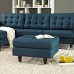 Empress Upholstered Fabric Ottoman in Azure