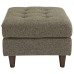 Empress Upholstered Fabric Ottoman in Oatmeal