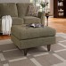 Empress Upholstered Fabric Ottoman in Oatmeal