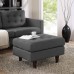 Empress Upholstered Fabric Ottoman in Gray