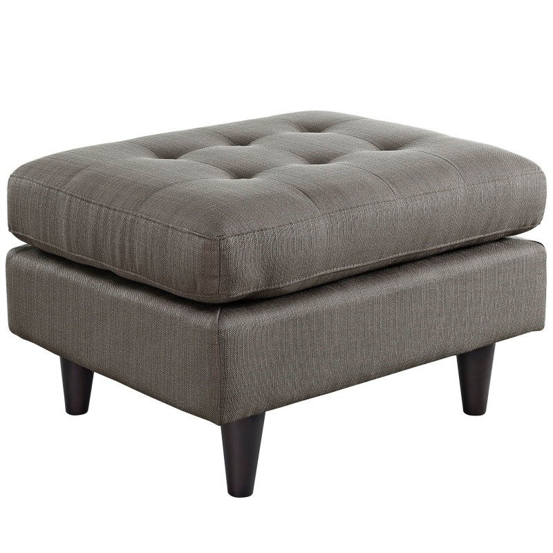 Empress Upholstered Fabric Ottoman in Granite