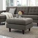 Empress Upholstered Fabric Ottoman in Granite