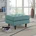 Empress Upholstered Fabric Ottoman in Laguna